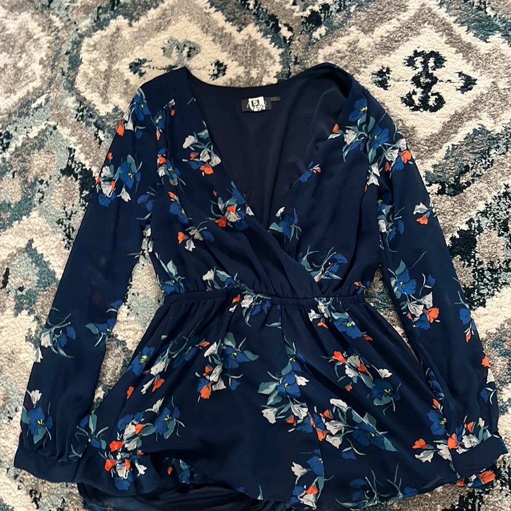 Floral long sleeve romper
